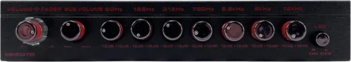 Vista 3 de MB Quart MBEQ7B - Ecualizador gráfico de audio para automóvil de 7 bandas, 9 voltios, 1/2 DIN, con entrada auxiliar frontal de 0.138 in, entrada