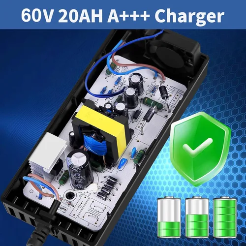 Vista 4 de Cargador 72V 3A Enchufe de 3 pines para 60V 20AH 32AH AGM Gel SLA Big Electric Scooters, eWheels EW-52 EW-54, Go Karts, Big Toys, 60V Batería