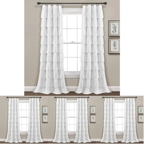 Vista 9 de Lush Decor Cortina de Ventana con Volantes Blush - Panel de Estilo Shabby Chic Rústico de Granja para Sala de Estar, Comedor, Dormitorio