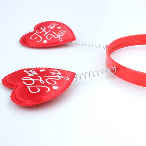 Vista 5 de 2 diademas de corazón para el día de San Valentín, diadema de amor, diadema de corazón rojo, bandas para el cabello para mujer, disfraz