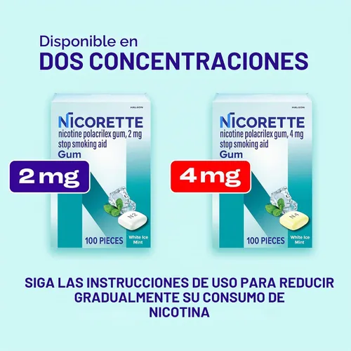 Vista 8 de Nicorette 4 mg de goma de mascar de nicotina para ayudar a dejar de fumar con el programa de apoyo conductual - Ayuda para dejar de fumar con sabor