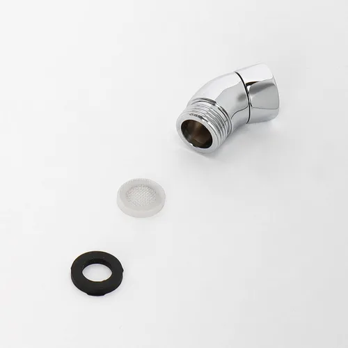 Vista 9 de NearMoon Adaptador de codo de ducha para cabezal de ducha, latón macizo de 45 ° G1/2 macho a hembra, conector de extensión de brazo de ducha, cromo