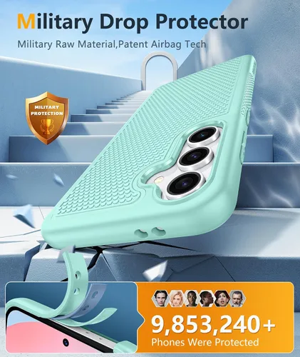 Vista 1093 de FNTCASE Funda para iPhone 17 Pro: Fundas delgadas translúcidas de color azul claro compatibles con MagSafe, protección completa de la cámara