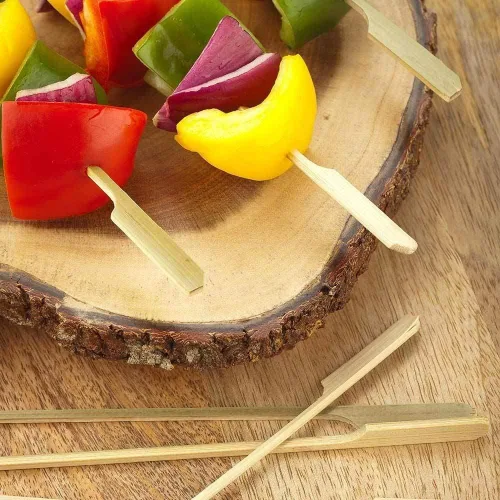 Vista 5 de Gmark Pinchos de paleta de bambú de 7" 100 ct, Púas de paleta de bambú natural, púas de barbacoa GM1032A