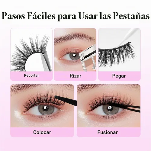 Vista 5 de Pestañas de Aspecto Natural Pestañas Postizas - BEPHOLAN Pestañas Postizas 3D Súper Esponjosas Pestañas Postizas Banda Transparente Pestañas Wispy