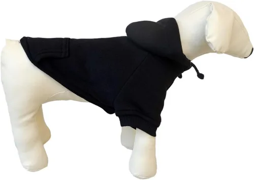 Vista 65 de Lovelonglong Sudadera básica con capucha para perros, 100% algodón, se adapta a perros pequeños, medianos y grandes, color negro, XS