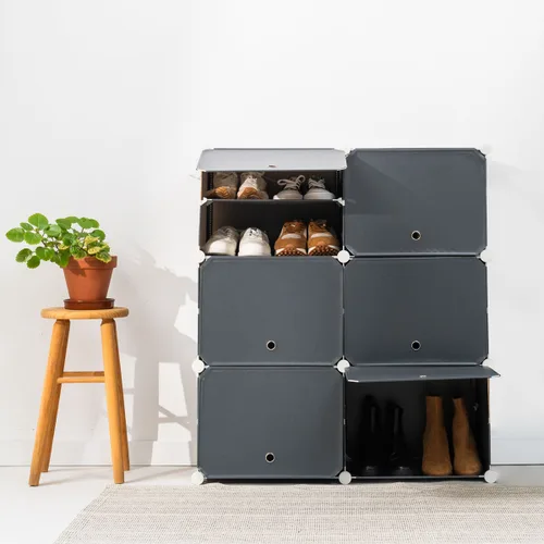 Vista 2 de Zapatero Modular Portátil InnovaGoods Gris