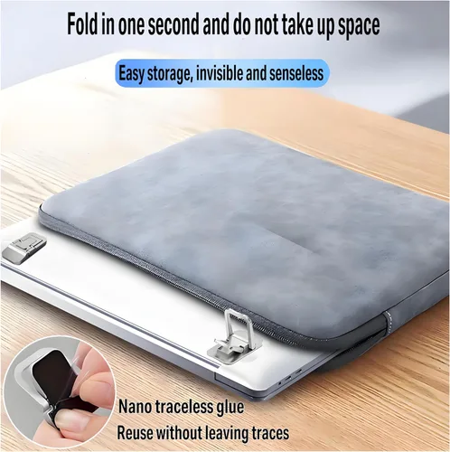 Vista 5 de 2 soportes portátiles para laptop, elevador ajustable para laptop, refrigeración ergonómica, mini soporte invisible para computadora de escritorio
