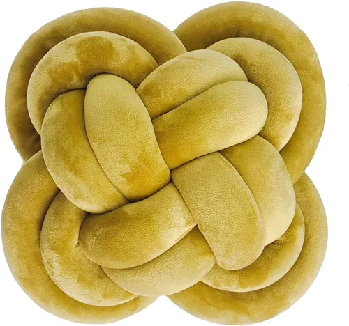 Vista 30 de Cyprinus Carpio Almohada creativa con nudo de bola de rosa, cojín de flor para sofá, almohada lumbar, decoración (rosa-C)
