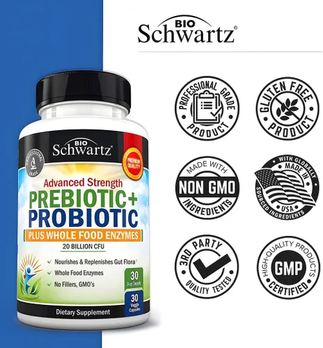 Vista 7 de Prebióticos y probióticos avanzados para mujeres y hombres, salud inmunológica, digestiva e intestinal con L. Reuteri, fibra de inulina, enzimas