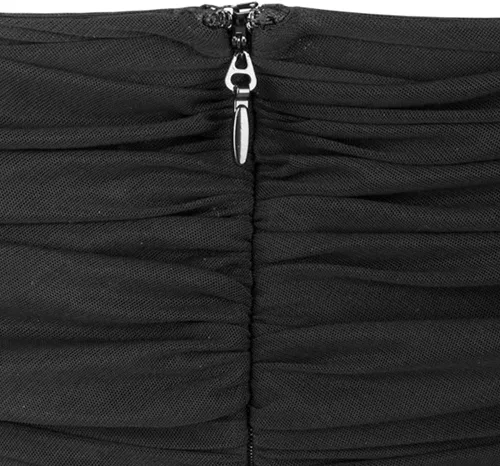 Vista 6 de Vestido de vendaje de manga larga fruncido de malla para mujer