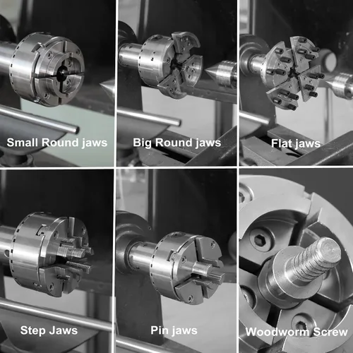 Vista 2 de NCK-3.75ZN/S1 Mandril de Torno para Madera 3-3/4" Juego de Mandril Autocentrante 1"x 8TPI Rosca Directa con tornillos prisioneros de bloqueo