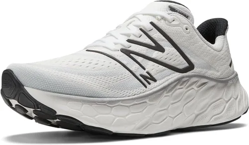 Vista 27 de New Balance Fresh Foam X More V4 - Tenis para correr para hombre Aluminio Gris/Neón Libélula/Caléndula Caliente
