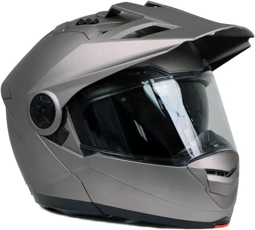 Vista 8 de Milwaukee Helmets Silver Ominous Dual Sport Advanced - Casco modular para motocicleta, aprobado por DOT, MPH9822DOT, pequeño