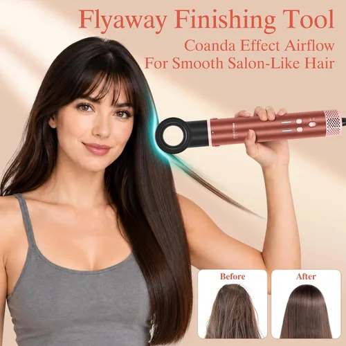 Vista 3 de MaxAir 2.0 7 in 1 Auto Dual Voltage Hair Dryer Brush Blow Dryer Brush Set Amber