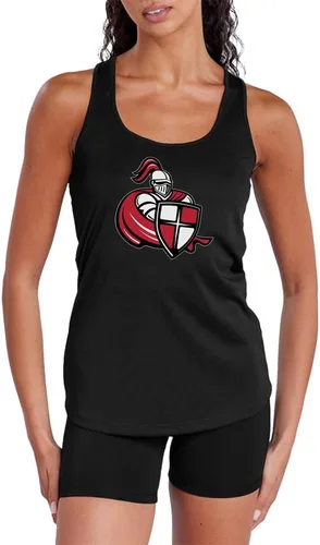 Vista 27 de Camiseta deportiva sin mangas oficial de NCAA Collegiate para mujer, con espalda cruzada, colección con logotipo primario