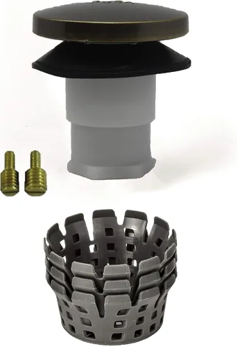 Vista 4 de Tapón de drenaje universal para bañera/tina con toque de pulgar (punta de pulgar, accionado por pie) Incluye accesorios de 3/8" y 5/16