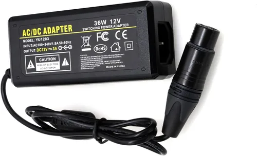 Vista 2 de Adaptador de fuente de alimentación AC DC con XLR 4 pines hembra para cámara PMW FS7 FS5 Zaxcom Panasonic HPX 370 (12V 3A)