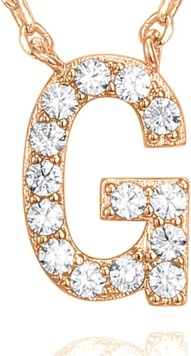 Vista 127 de PAVOI 14K White Gold Plated Cubic Zirconia Initial Necklace Letter Dainty Necklaces for Women