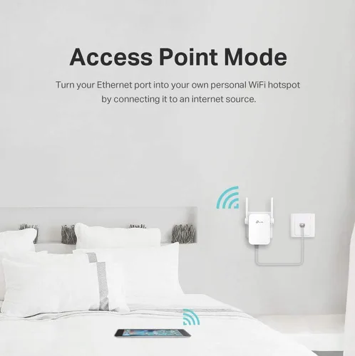 Vista 5 de TP-Link N300 Extensor WiFi (RE105), Extensor de Señal WiFi para el Hogar, Extensor de Rango WiFi de Banda Única, Amplificador de Internet, Soporta