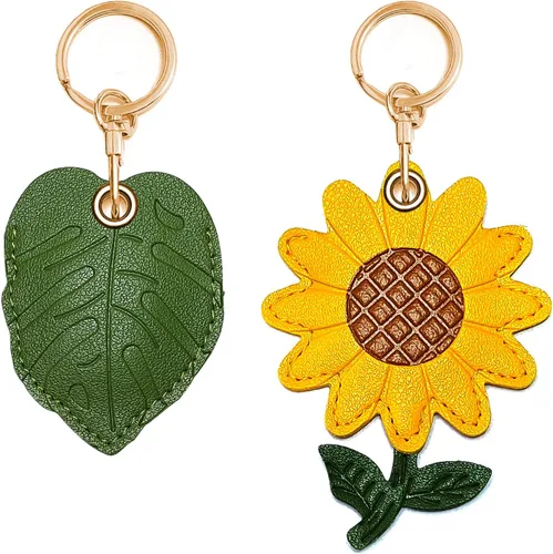 Vista 9 de CATCH ON Paquete de 2 fundas de cuero para llavero, bonitos accesorios Kawaii adecuados para Airtag