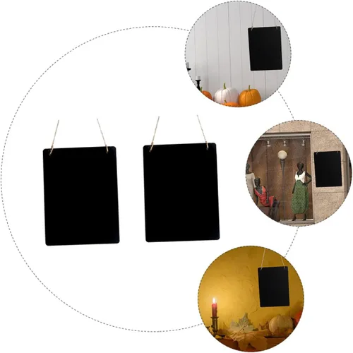 Vista 7 de Didiseaon 2 unids mini pizarra de madera DIY pizarra colgante tablero para la decoración de notas regalo