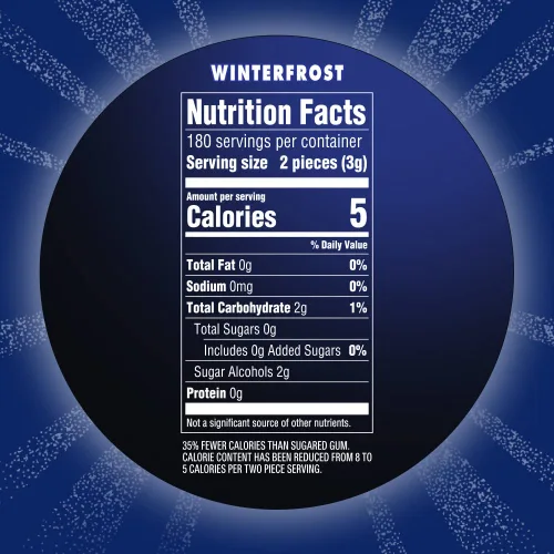 Vista 2 de ECLIPSE Winterfrost Sugar Free Chewing Gum Bulk Pack, 60 Piece Bottle (Pack of 24)