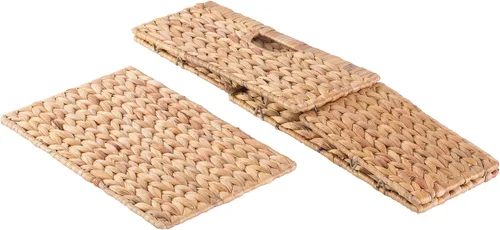 Vista 5 de Cubo de almacenamiento plegable de jacinto de agua natural, mediano
