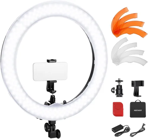 Vista 8 de NEEWER Luz de anillo de 18 pulgadas, 55 W regulable 5500K luz con 240 LED