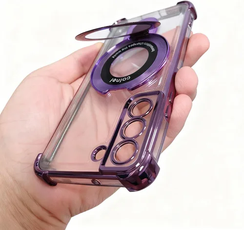 Vista 13 de Funda compatible con Samsung Galaxy S23 Carcasa rígida protectora con soporte de anillo transparente para Samsung S23, color negro