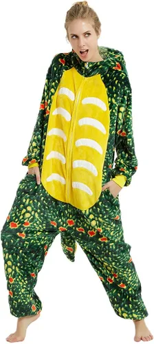 Vista 2 de Funnyparty Triceratops - Pijama de Halloween con diseño de animal disfraz de animal para adultos de una pieza unisex