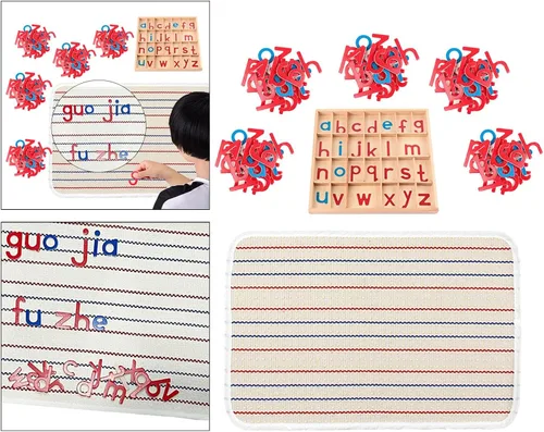 Vista 7 de Movable Alphabet Wooden Letters,Early Learning, Language Objects with Box Letter Mats for Girls Kids, 5 Packs Letters