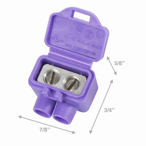 Vista 5 de King Innovation 95015 AlumiConn - Conector de cable, paquete de 10, morado, conteo