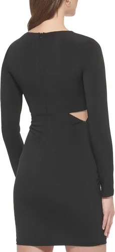 Vista 3 de GUESS Vestido de manga larga para mujer, Negro
