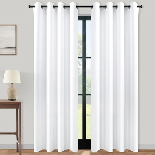 Vista 244 de KOUFALL Cortinas de Baño Aqua para Ventana, Juego de 2 Paneles Decoración Costera Cortinas Cortas Opacas para Ventana Pequeña de Cocina Puerta