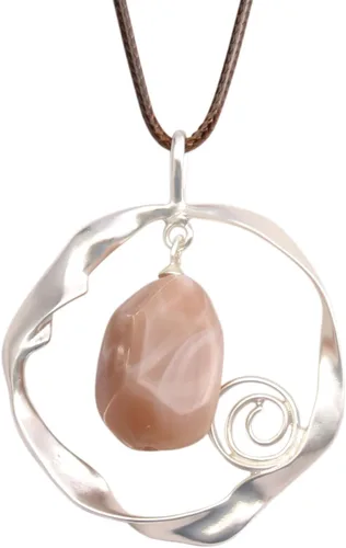 Vista 9 de Jeilwiy Collar de cuero para mujer, collar funky, gargantilla de cuerda con colgante, joyería de estilo bohemio