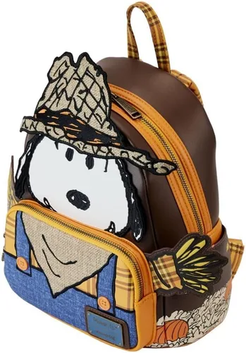 Vista 3 de Loungefly Mini mochila de espantapájaros Snoopy Peanuts, Marrón, Mini mochila