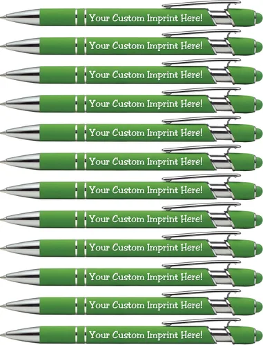 Vista 14 de ExpressDesigns™ - Bolígrafos personalizados premium con lápiz óptico Ráfaga de color Bolígrafos personalizados con nombre impreso de metal suave