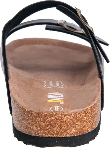 Vista 5 de WTW Sandalias con plantilla de corcho para hombre, zapatos deslizantes de playa con correa ajustable de hebilla de metal para hombre, estilo casual