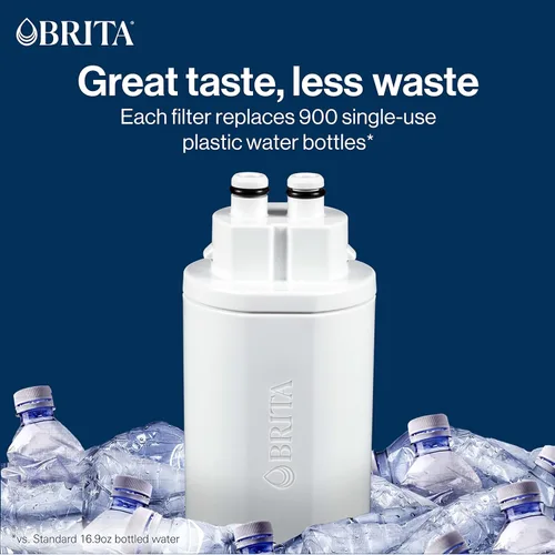 Vista 5 de Brita Filtro de agua de repuesto, sin BPA, reemplaza 900 botellas de agua de plástico, dura seis meses o 120 galones, incluye 1 filtro, esencial