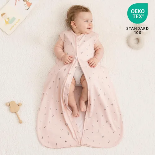 Vista 3 de PHF - Saco de dormir suave para bebé de 0 a 6 meses, 100 % de algodón orgánico, manta portátil, cierre de 2 vías, TOG de 0.5, saco de dormir
