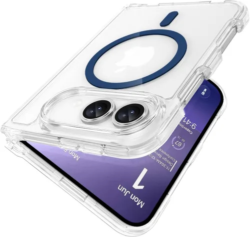 Vista 8 de MAKAVO Funda magnética para iPhone Duo, color negro transparente negro (Clear-Black)