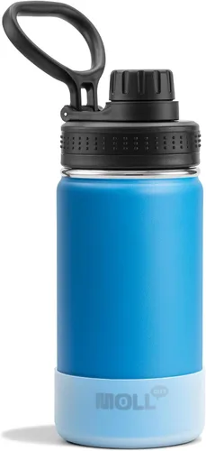 Vista 45 de Botella de agua de 12 oz para niños de acero inoxidable con aislamiento al vacío de boca ancha Botella de agua deportiva - Pequeña botella de agua