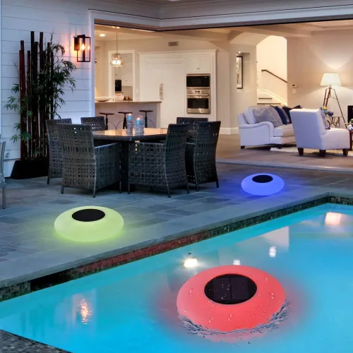 Vista 3 de Blibly Luces de piscina Solar Flotante Luz con Multicolor LED Impermeable Jardín al aire libre Luces 1pc