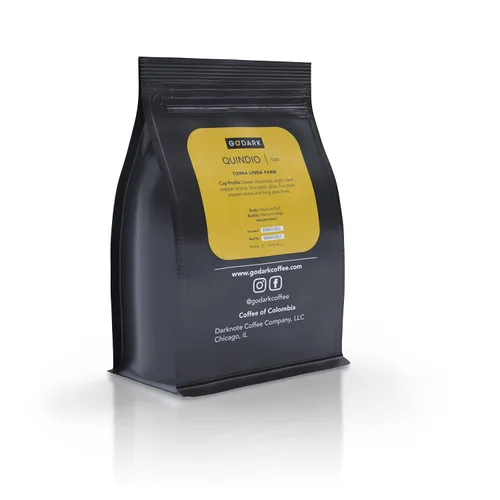 Vista 2 de Café tabi colombiano de la región del Quindio, Tierra Linda Farm, tostado medio, 1 bolsa, grano entero.