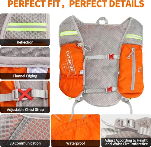 Vista 2 de Desoto Mochila de hidratación, chaleco ligero para correr y ciclismo para senderismo, escalada y campamento