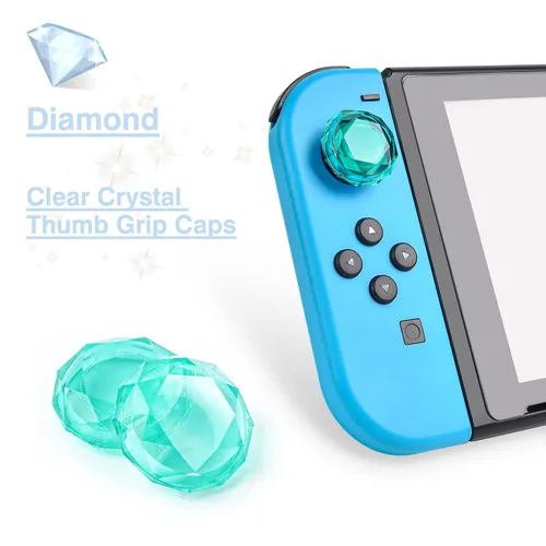 Vista 7 de DLseego Clear Crystal Game Card Case For Regular Switch Lite OLED, 11 Slots Game Cards Holder 2 SD Card Slots, Sparkle Portable Game Card Storage