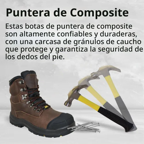 Vista 3 de WOLF Work Boot 100% Waterproof Genuine Leather Oil, Impact, Compression & Puncture Resistant Electrical Hazards Non-Slip Sole Padded