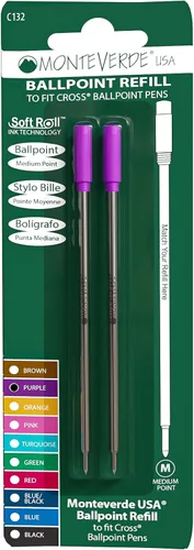 Vista 25 de Monteverde Recambios de bolígrafo suave USA para adaptarse a bolígrafos cruzados, punta media, tinta negra, paquete de 6 – Solución de escritura