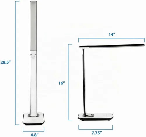 Vista 9 de Turcom Lámpara de escritorio LED con puerto de carga USB, controles